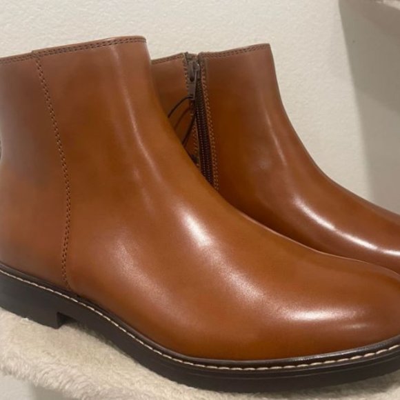 REACTION KENNETH COLE Other - NEW REACTION KENNETH COLE Mens Brown Comfort Ely Round Toe Block Heel Boots 8 M